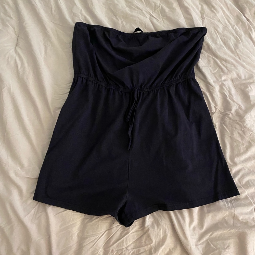 navy blue strapless romper!!!